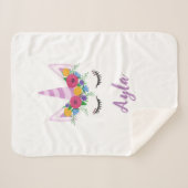 Personaliseer Unicorn Girls Sherpa Blanket Sherpa Deken (Voorkant (horizontaal))