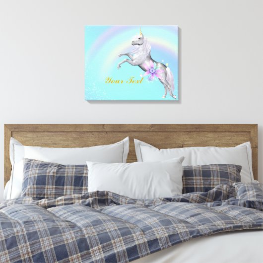 Personaliseer Unicorn Wrapped Canvas (Insitu (Slaapkamer))