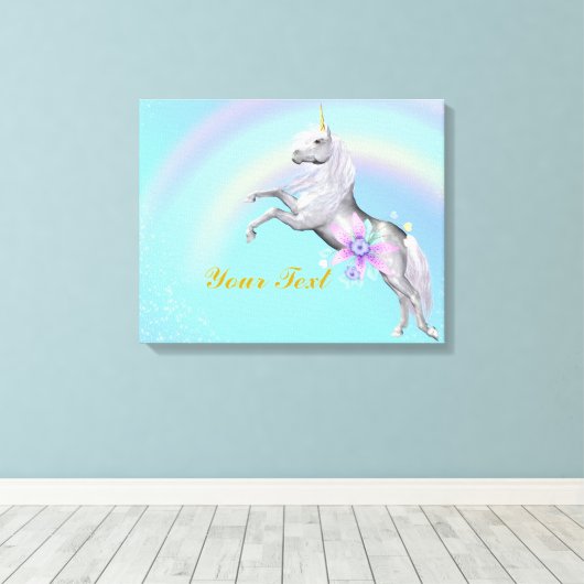 Personaliseer Unicorn Wrapped Canvas (Insitu (Houten vloer))