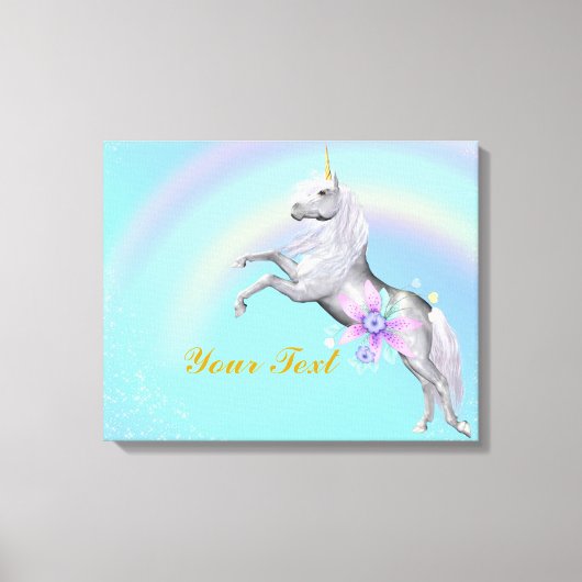 Personaliseer Unicorn Wrapped Canvas Afdruk (Voorkant)