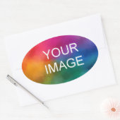 Personaliseer Upload Uw Logo van het Bedrijf van h Ovale Sticker (Envelop)