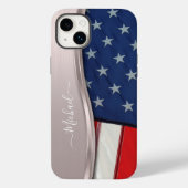 Personaliseer USA Flag Faux Roos Gold Metal Swirl Case-Mate iPhone Case (Achterkant)