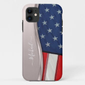 Personaliseer USA Flag Faux Roos Gold Metal Swirl Case-Mate iPhone Case (Achterkant)