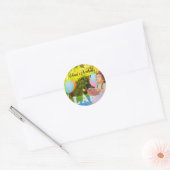 Personaliseer uw baby's verjaardagsfoto ronde sticker (Envelop)