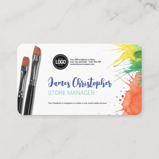 Personaliseer uw bedrijf | Kunstbenodigdheden Visitekaartje (Voorkant)