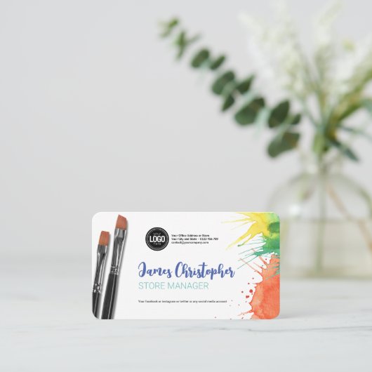 Personaliseer uw bedrijf | Kunstbenodigdheden Visitekaartje (Staand voorkant)