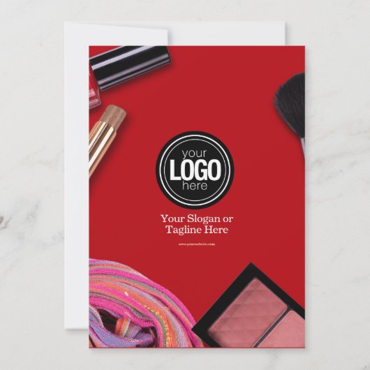 Personaliseer uw bedrijf | Modern make-upbedrijf Kaart (Achterkant)