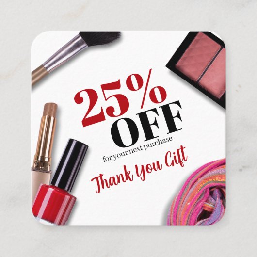 Personaliseer uw bedrijf | Modern make-upbedrijf Kortingskaartje (Voorkant)