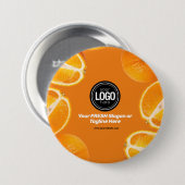Personaliseer uw bedrijf | Oranje onderneming Ronde Button 7,6 Cm (Voorkant /achterkant)