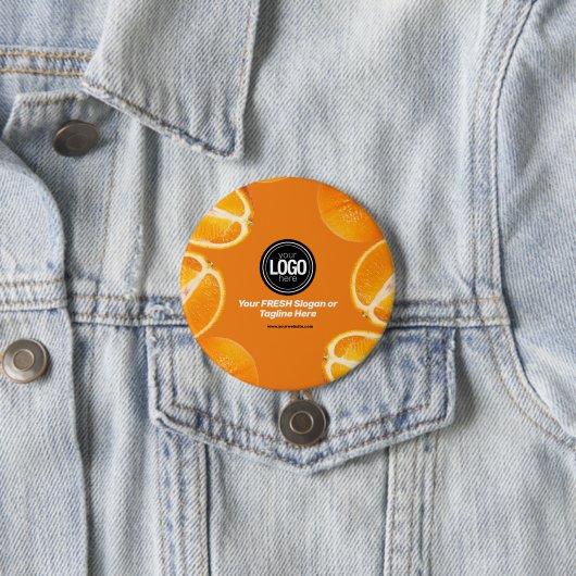 Personaliseer uw bedrijf | Oranje onderneming Ronde Button 7,6 Cm (In situ)