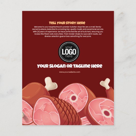 Personaliseer uw bedrijf | Slagerij Flyer (Achterkant)