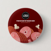 Personaliseer uw bedrijf | Slagerij Ronde Button 5,7 Cm (Voorkant)
