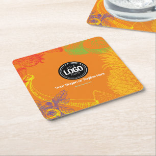Personaliseer uw bedrijf   Tropical Fruits Company Kartonnen Onderzetters