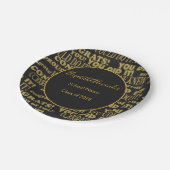 Personaliseer uw Black and Gold-afstuderen Papieren Bordje (Gekanteld)