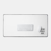 Personaliseer uw Black White bedrijf logo op wit Bureaumat (Keyboard & Muis)
