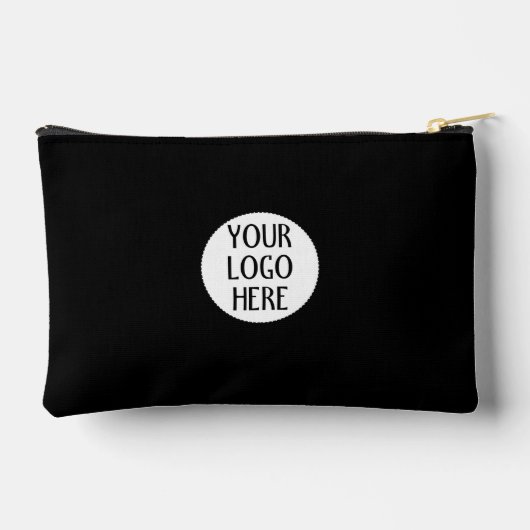 Personaliseer uw Black White bedrijf logo Zipper Etui (Achterkant)