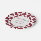 Personaliseer uw Bourgogne en Wit afstuderen Papieren Bordje (Gekanteld)