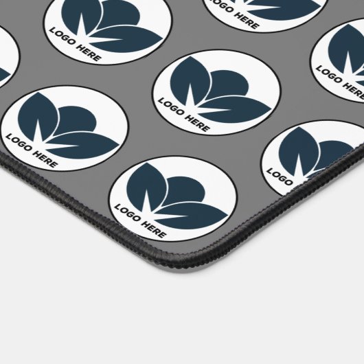 Personaliseer uw bureau: Grey Custom Logo Bureaumat (Hoek)