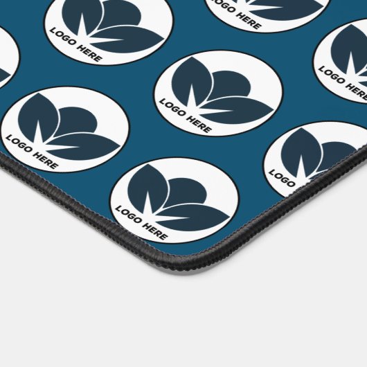 Personaliseer uw bureau: Navy Blue Custom Logo Bureaumat (Hoek)