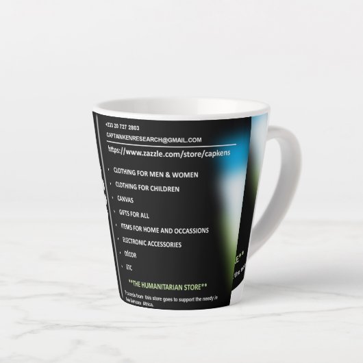 Personaliseer uw eigen Afbeelding met duurzame kwa Latte Mok (Rechterhoek)