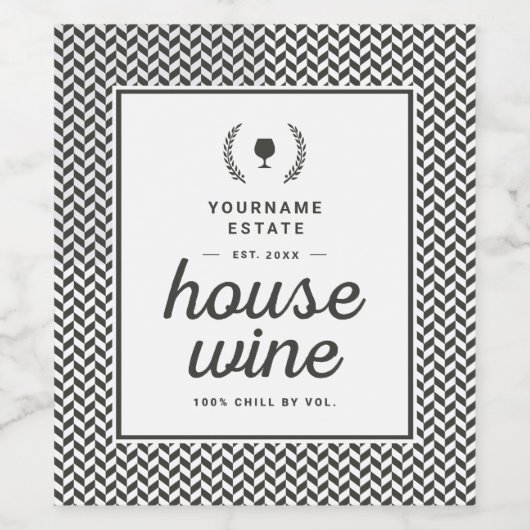 Personaliseer uw eigen huis wijn Sjabloon Etiket (Enkel label)