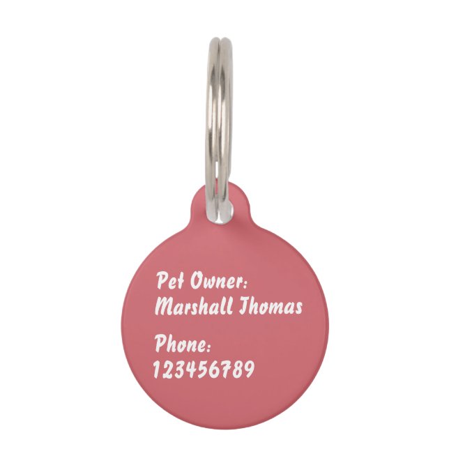 Personaliseer uw eigen huisdierpenning (Achterkant)