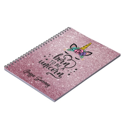 Personaliseer uw eigen Magische Unicorn-Notitieboe Notitieboek (Linkerzijde)