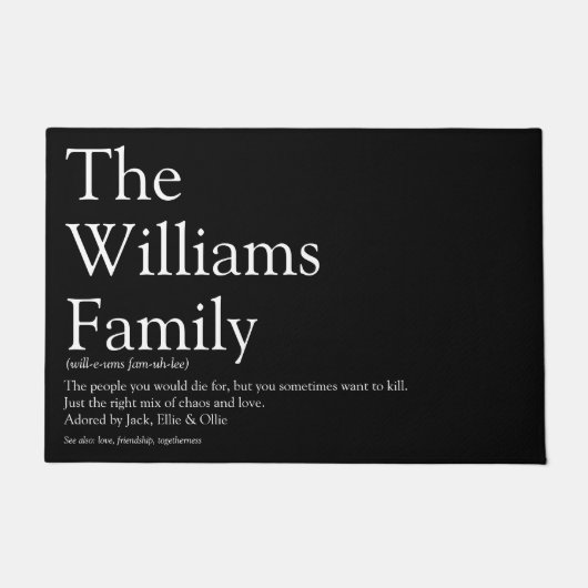 Personaliseer uw familie definitie deurmat (Voorkant)