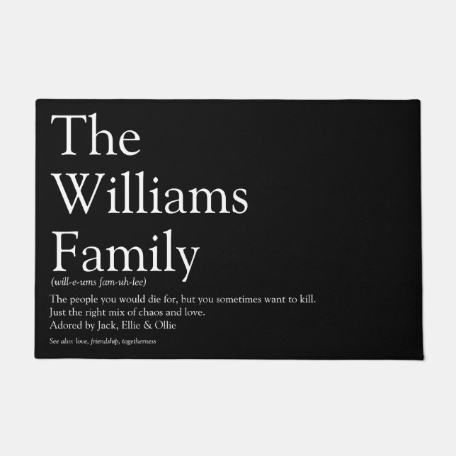 Personaliseer uw familie definitie deurmat (Voorkant)