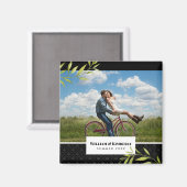 Personaliseer uw foto met laurier en damast magneet (Voorkant / Achterkant)