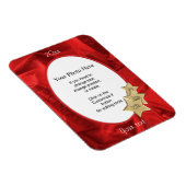 Personaliseer uw foto: rood kerst ovaal Lijst Magneet (Rechterzijde)