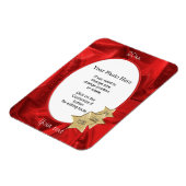Personaliseer uw foto: rood kerst ovaal Lijst Magneet (Linkerzijde)