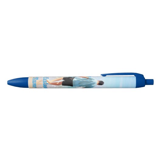 Personaliseer uw fotopen met aangepaste tekst blauwe inkt pen (Bovenkant)