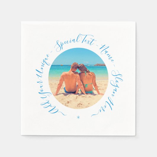 Personaliseer uw fotoservetten met aangepaste teks servet (Voorkant)