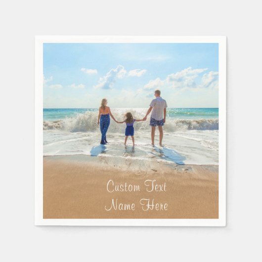 Personaliseer uw fotoservetten met aangepaste teks servet (Voorkant)