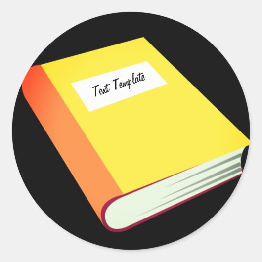 Personaliseer uw gele Boek Emoji Ronde Sticker (Voorkant)
