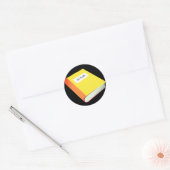 Personaliseer uw gele Boek Emoji Ronde Sticker (Envelop)