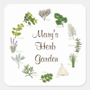 Personaliseer uw Herb Garden Sticker