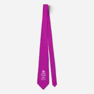 Personaliseer Uw Keep Calm en Geef Hot Pink Twist Stropdas