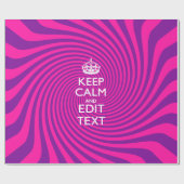 Personaliseer uw 'Keep Calm'-Gezegde op roze werve Cadeaupapier (Vlak)