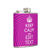 Personaliseer uw 'Keep Calm'-Gezegde op roze werve Heupfles (Rechts)