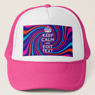 Personaliseer uw Keep Calm-tekst op meerkleurig Trucker Pet
