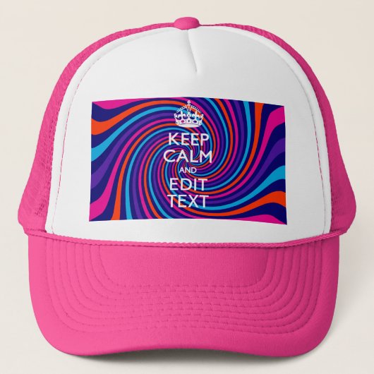 Personaliseer uw Keep Calm-tekst op meerkleurig Trucker Pet (Voorkant)
