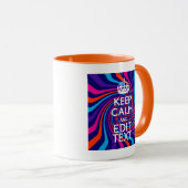 Personaliseer uw Keep Calm Text Multicolored Swirl Mok (Voorkant rechts)