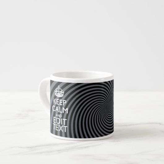 Personaliseer uw Keep Calm Text op Black Swirl Espresso Kop (Links)