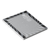 Personaliseer uw Keep Calm Text op Black Swirl Notitieblok (Schuin)