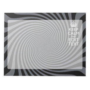 Personaliseer uw Keep Calm Text op Black Swirl Notitieblok