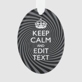 Personaliseer uw Keep Calm Text op Black Swirl Ornament (voorkant)