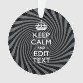Personaliseer uw Keep Calm Text op Black Swirl Ornament (voorkant)
