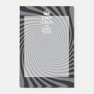 Personaliseer uw Keep Calm Text op Black Swirl Post-it® Notes